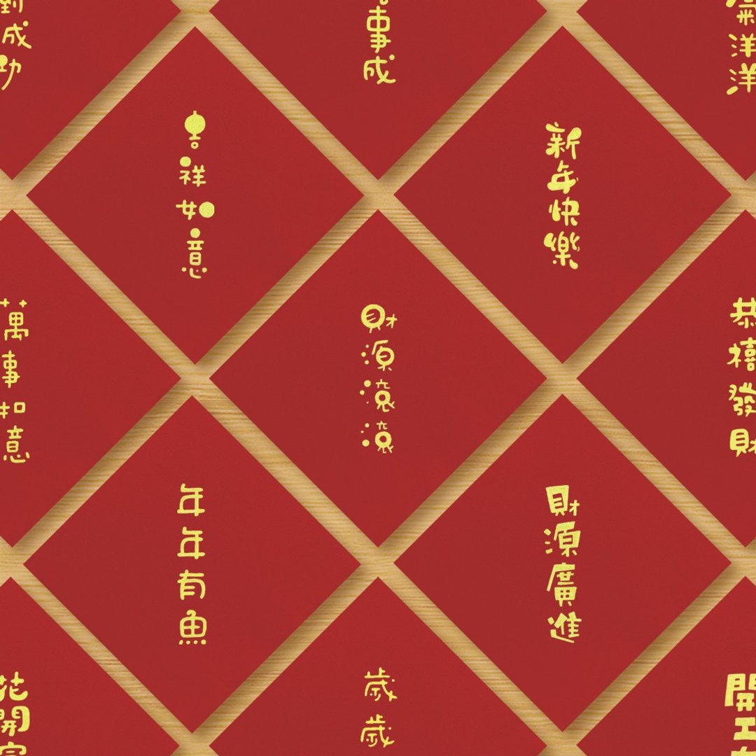 【过年贺岁春联 \ 20款供选择】手绘空气春联 - 红包/春联 - 纸 红色
