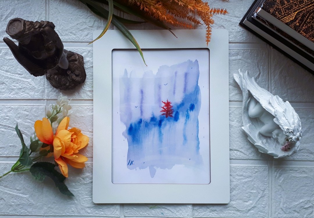 红树抽像风景画，水彩画，抽象， - 墙贴/壁贴 - 纸 多色