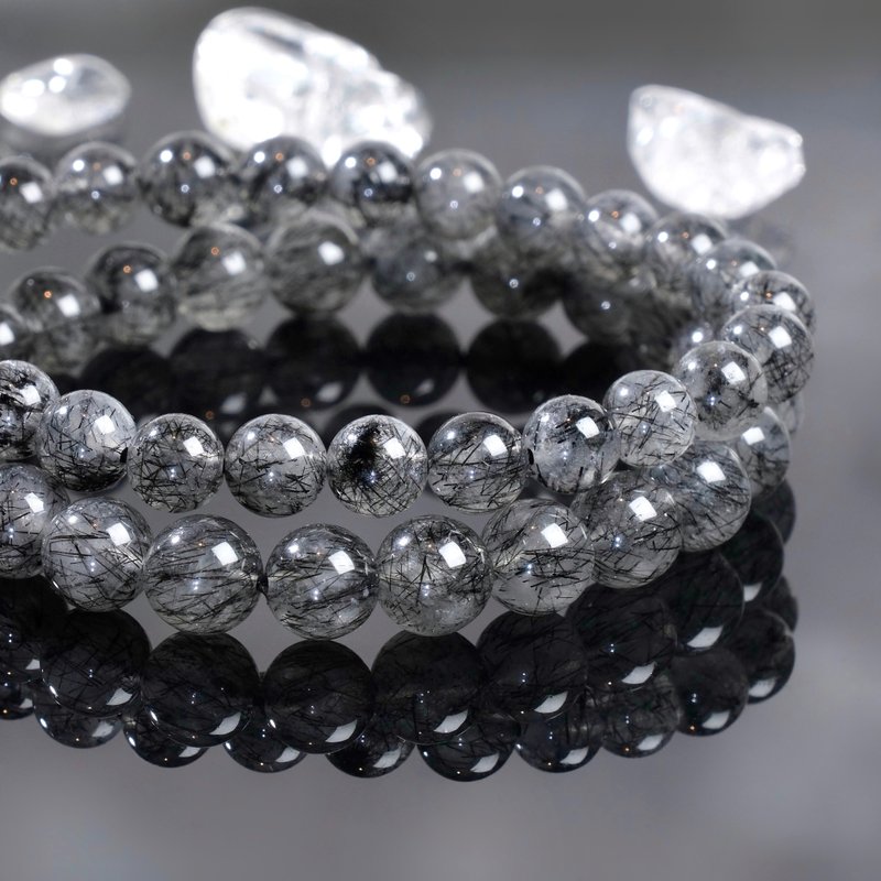 黑发晶水晶手链│事业运 避邪挡煞 防小人 化太岁 开运招财饰品 - 手链/手环 - 水晶 黑色