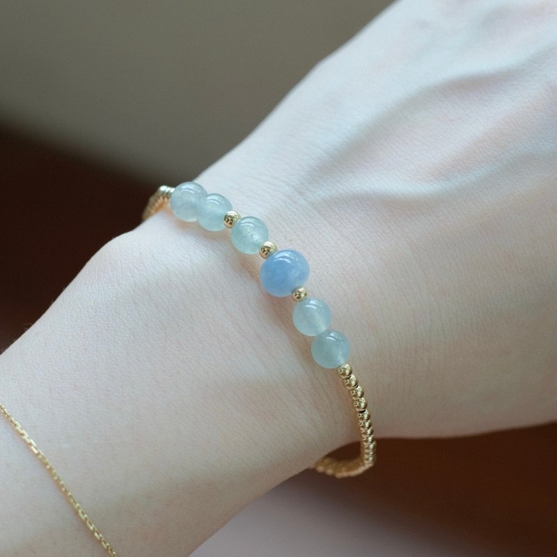 拈翠-缅甸天然A货翡翠-紫罗兰鼓珠多宝金豆豆手链 - 手链/手环 - 玉石 紫色