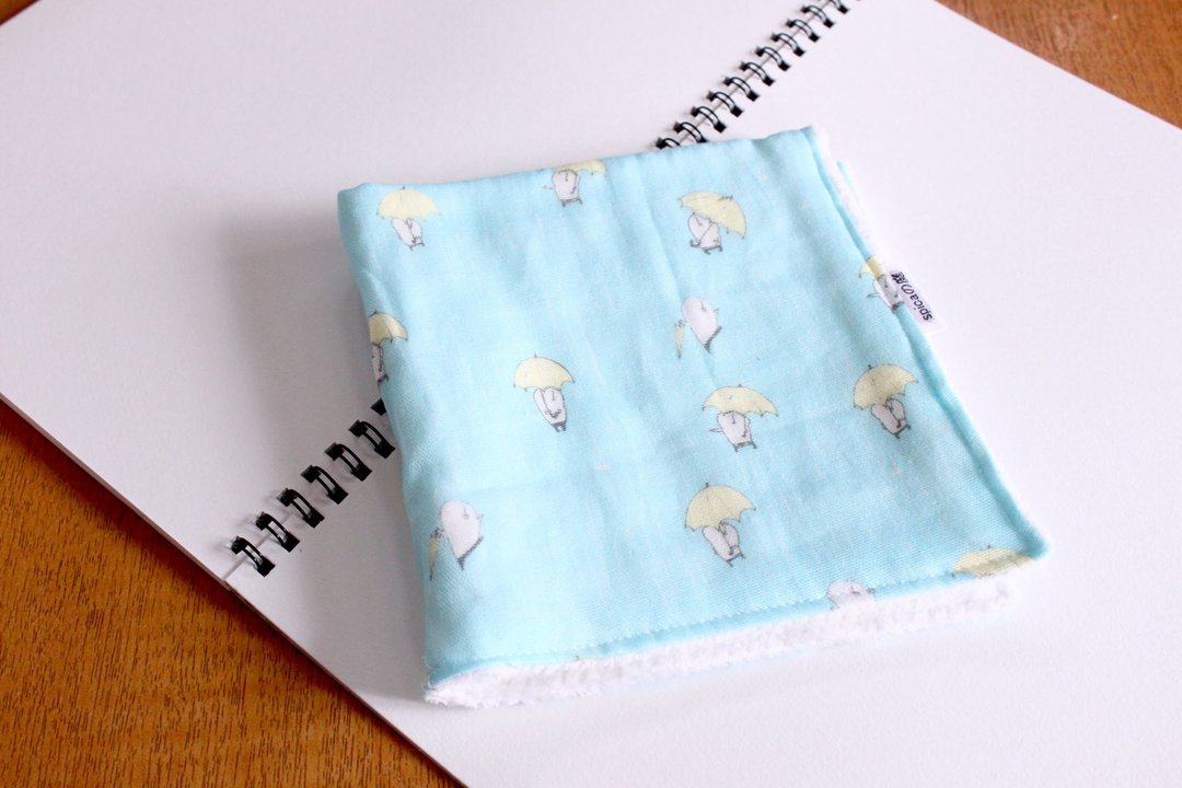spicanoniwa handkerchief / muu-chan rainy day / towel type - 手帕/方巾 - 棉 蓝色