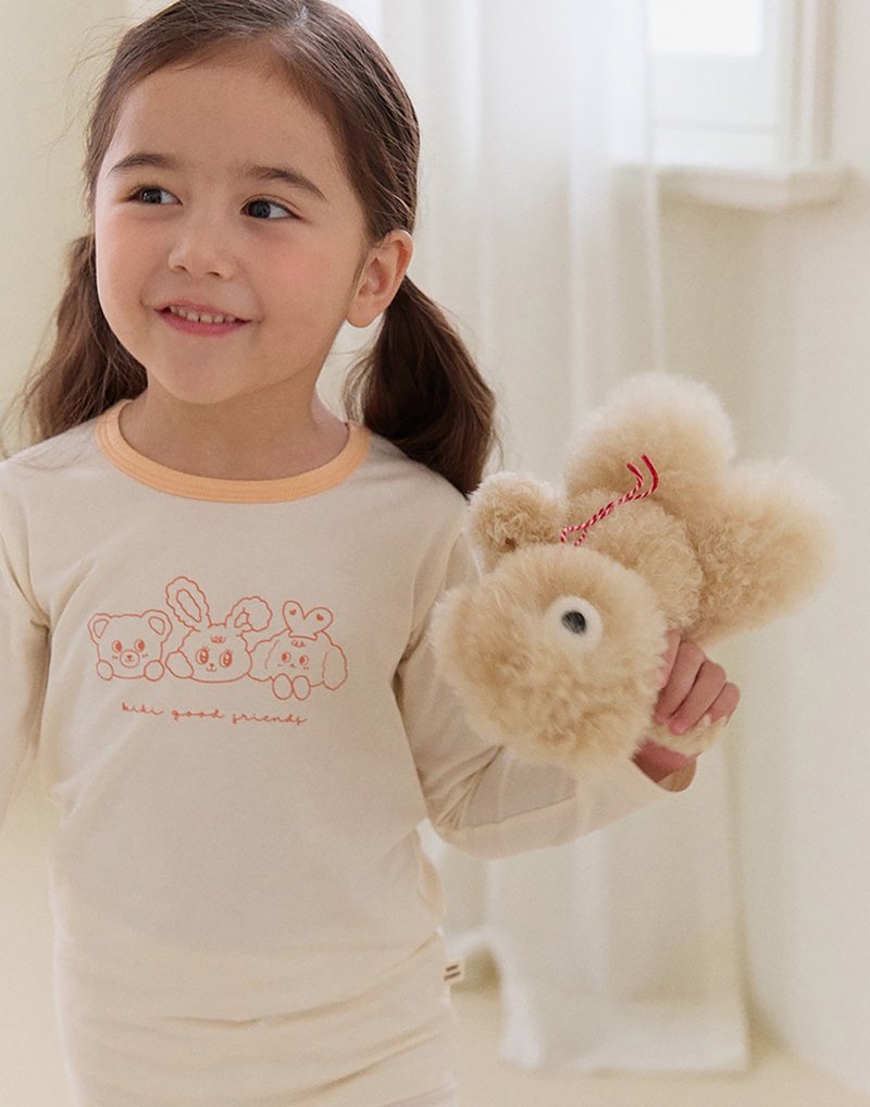 三个好朋友橙-植纤衣长袖韩国童装-K63109 - 童装上衣 - 棉．麻 蓝色