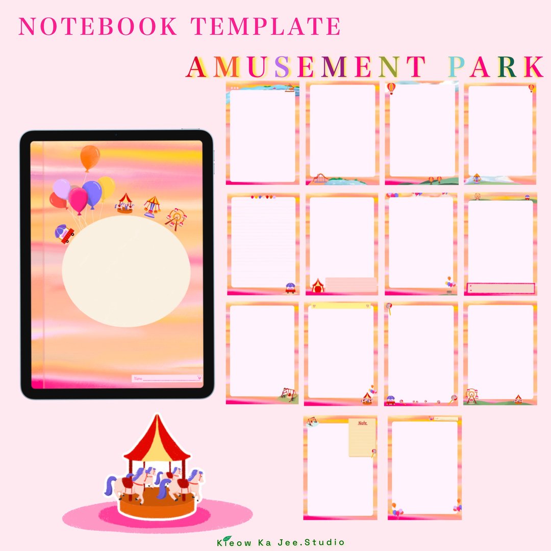 Notebook template : Amusement park - 图文模板设计 - 其他材质 