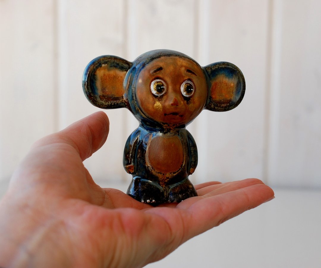 Fairy creatures figurine Cheburashka チェブラーシカ Funky Fairytale animal - 摆饰 - 陶 多色