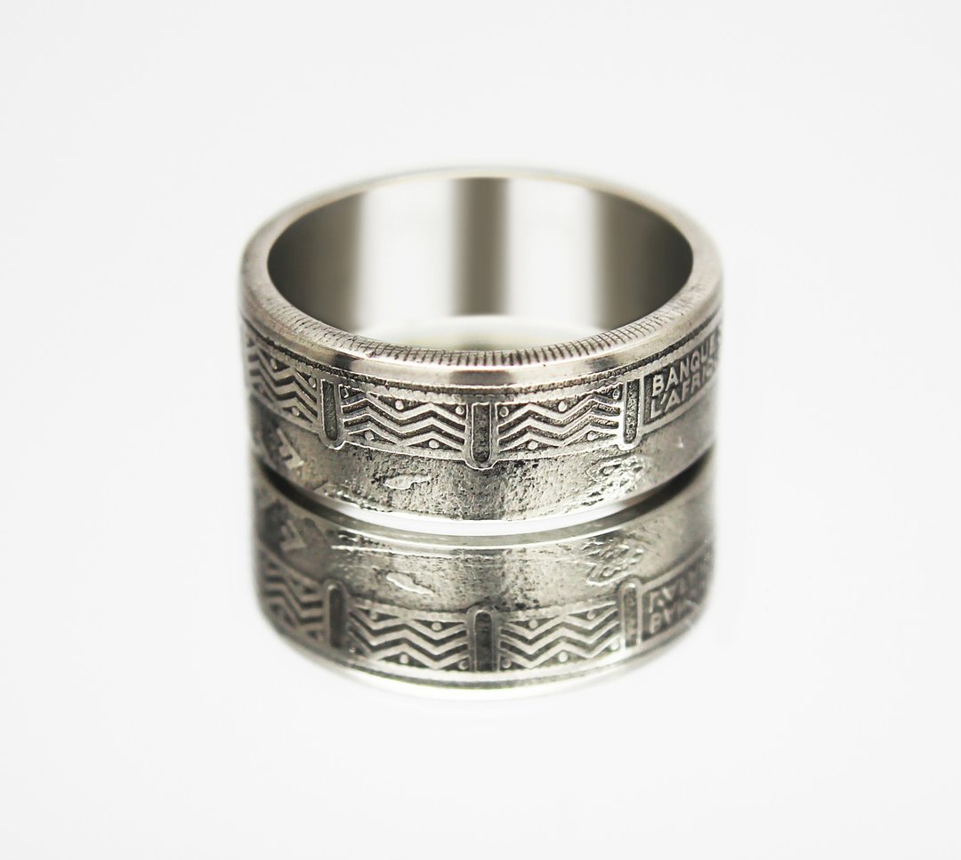 Central Africa Coin Ring 100 francs 1998 coin rings for men coin rings for women - 戒指 - 其他金属 