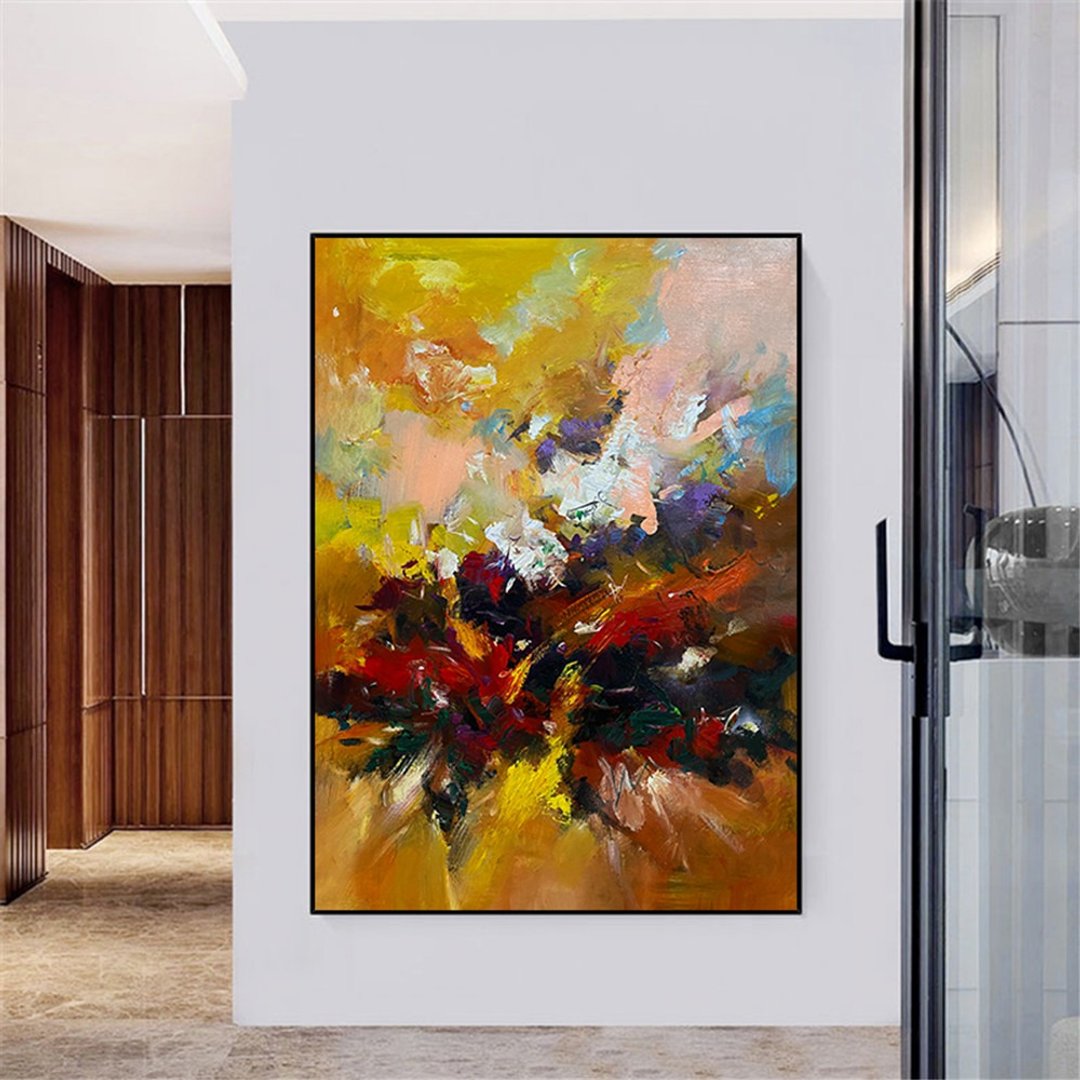 盛夏 手绘油画/抽象/原创商品/肌理装饰画/挂画/客厅/走廊书房画 - 海报/装饰画/版画 - 亚麻 多色