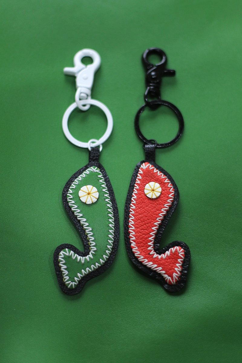 真皮系列 | 原创设计 全手缝 | 游鱼 | 钥匙扣 吊饰 | - 吊饰 - 真皮 多色