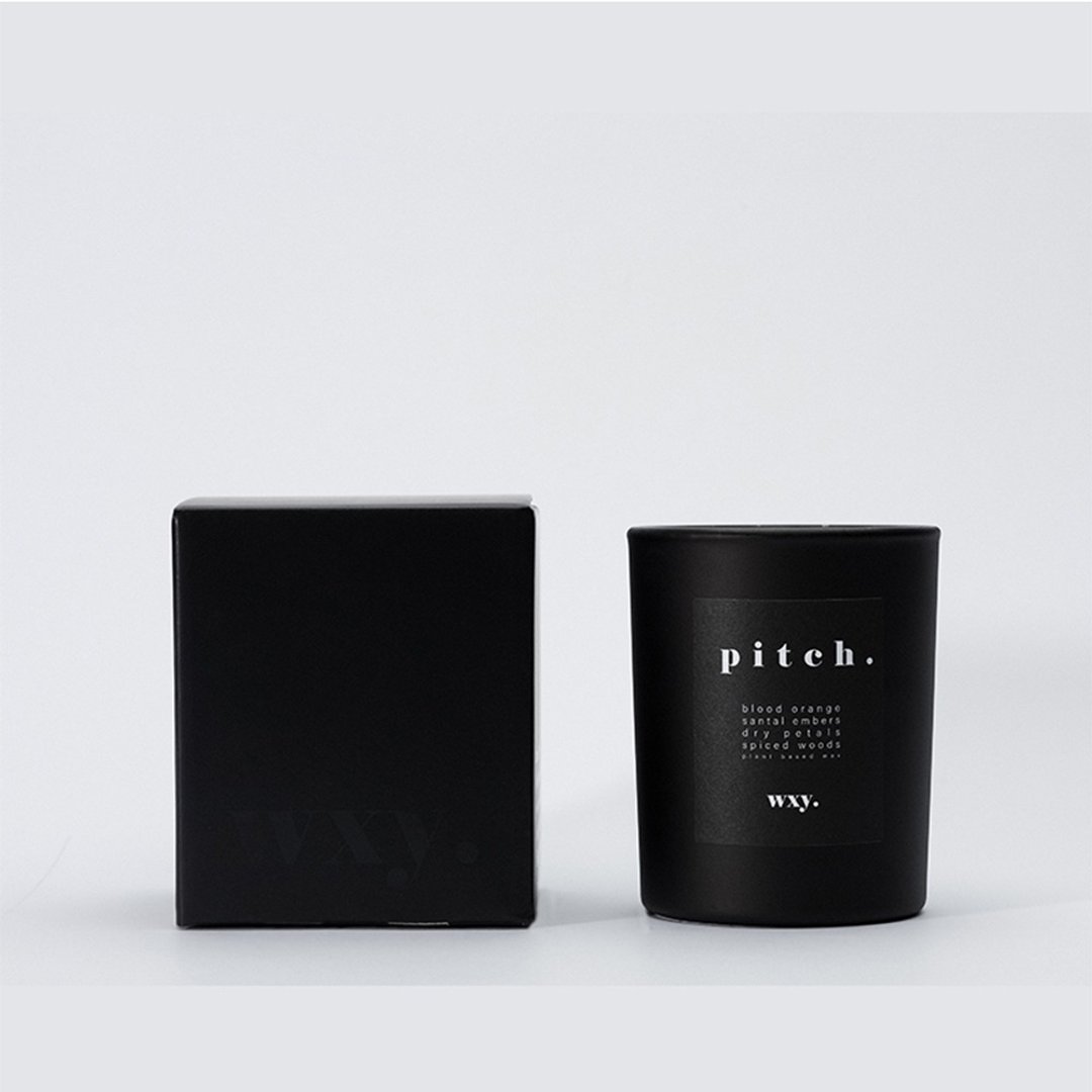 【福利展示品】英国 wxy 经典黑蜡烛- pitch. 血橙 & 檀香木 - 蜡烛/烛台 - 玻璃 黑色