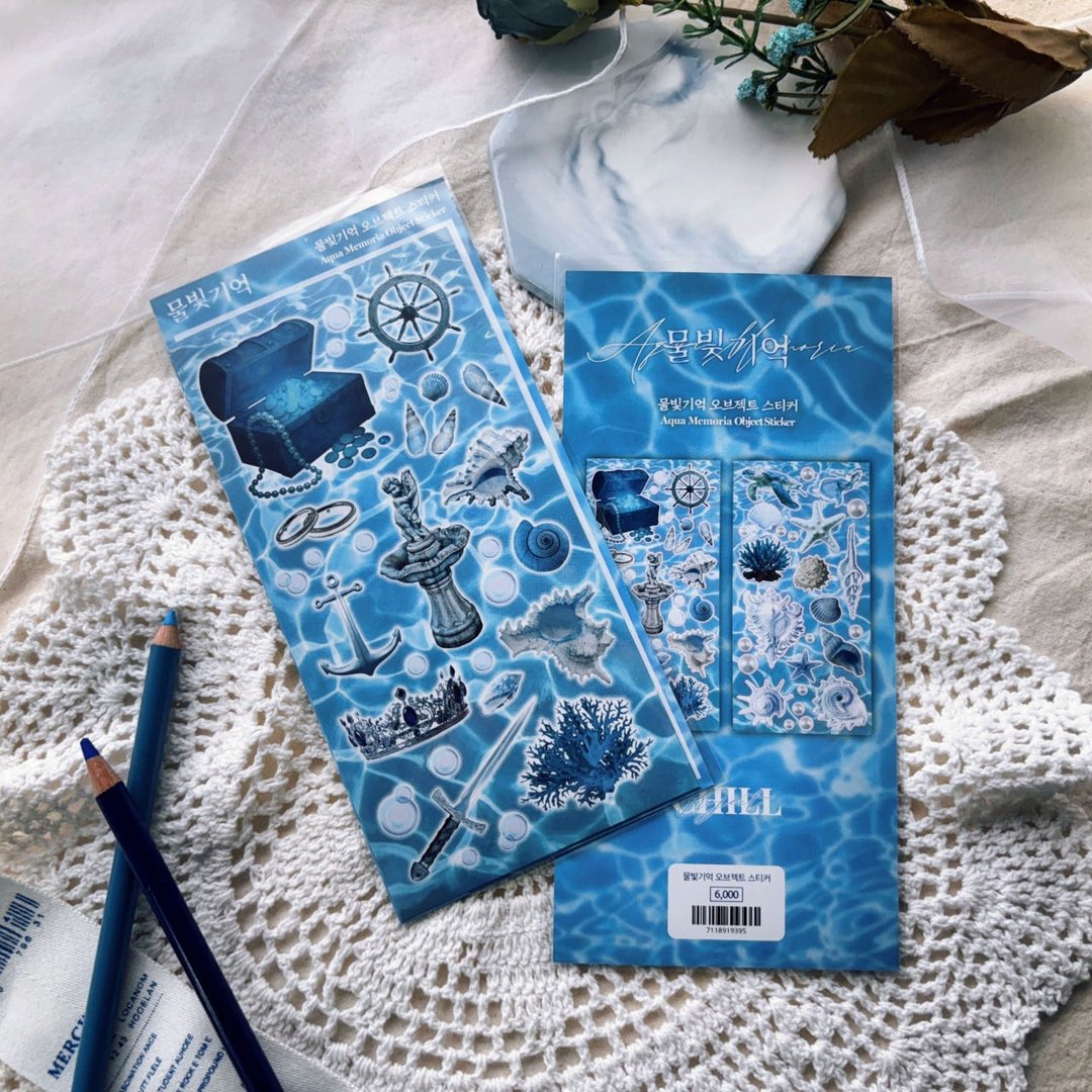 Aqua Memoria 物件贴纸 - 贴纸 - 纸 蓝色
