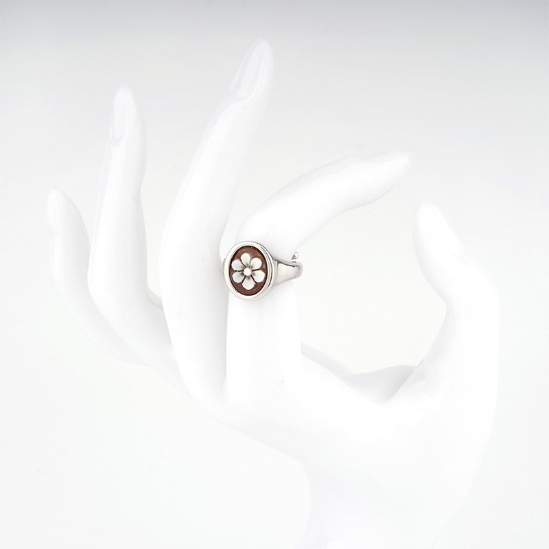 意大利手工贝雕轻珠宝_CI_A21S_3B - 戒指 - 纯银 银色