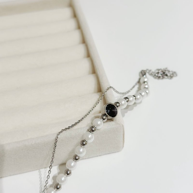 Mimis 设计款 不锈钢 星辰珍珠 胎毛手链 - 婴儿饰品 - 银 