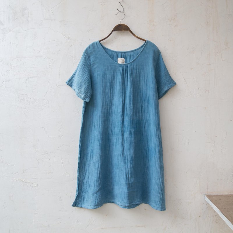 Loose Tunic | Indigo dyed soft cotton | - 女装上衣 - 棉．麻 蓝色