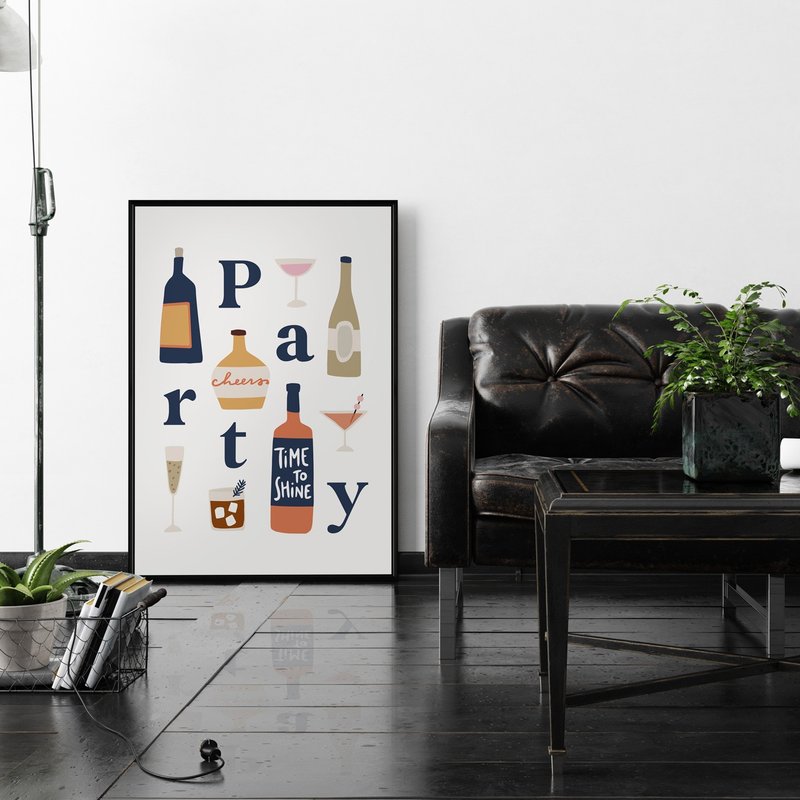 Party - 圣诞节/派对/挂画/交换礼物/室内布置/餐酒馆挂画 - 海报/装饰画/版画 - 棉．麻 多色