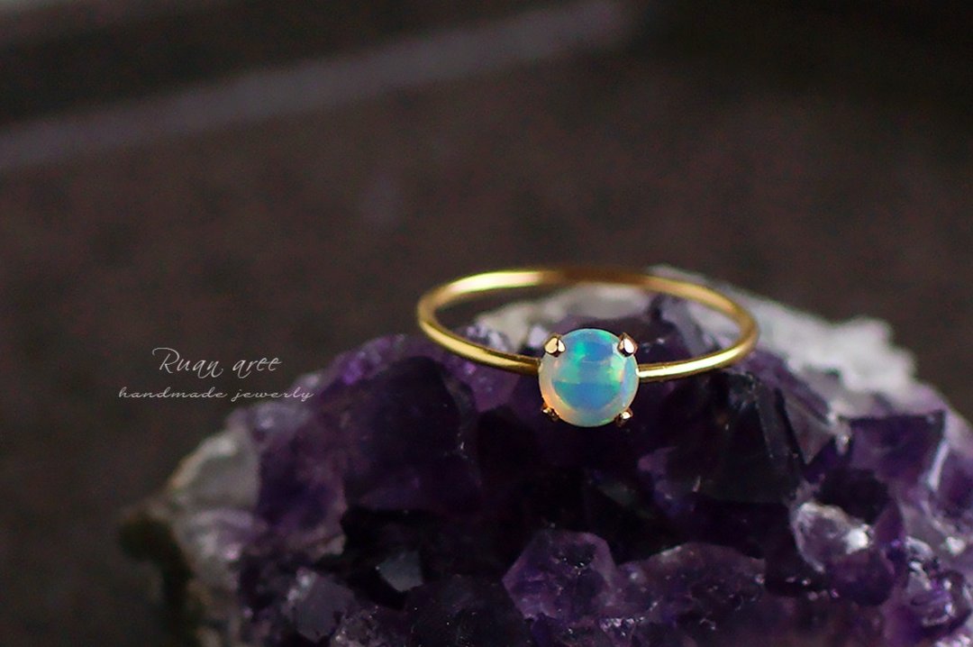 14kgf-Ethiopia Opal Ring No. 10 - 戒指 - 半宝石 多色