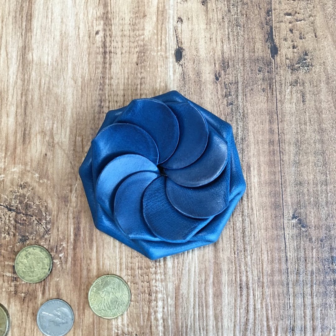 Italian Buttero One Touch Coin Case Navy - 皮夹/钱包 - 真皮 蓝色