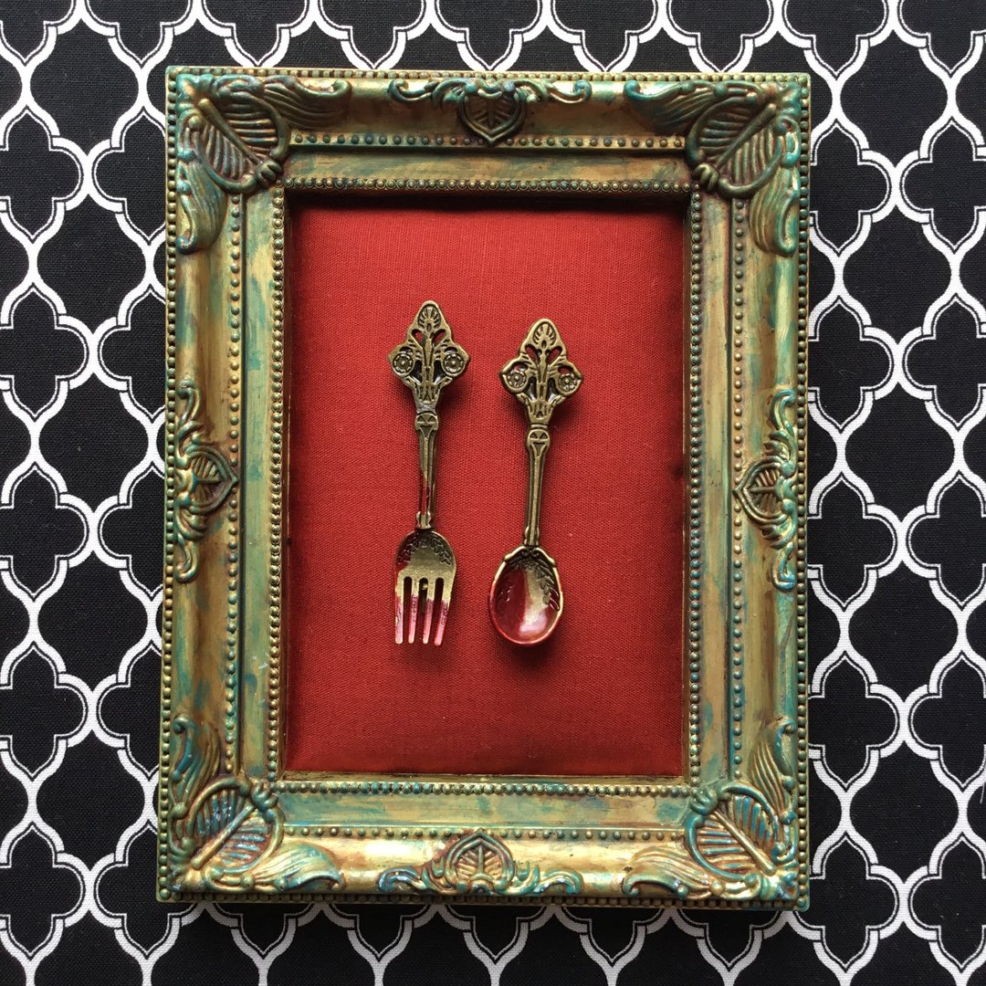 Blood-dyed antique cutlery set hairpin old color - 发饰 - 其他金属 咖啡色