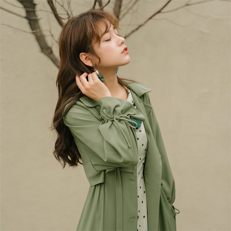2019秋冬新款风衣女中长款小个子修身显瘦薄时尚waitmore外套9744 - 女装西装外套/风衣 - 其他材质 