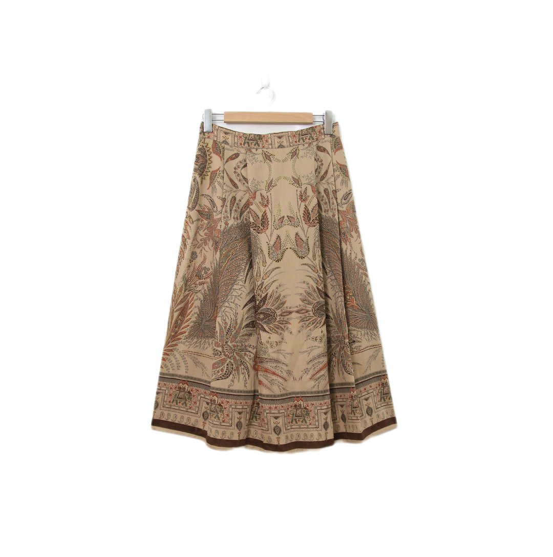 Back to Green-复古长裙 异国风 植物藤蔓 M-03// vintage skirt - 裙子 - 棉 