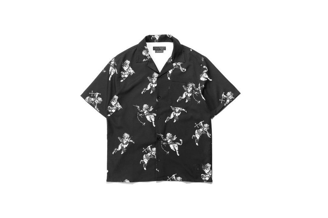 VANDAL 小天死满版短袖衬衫 - 男装衬衫 - 聚酯纤维 黑色