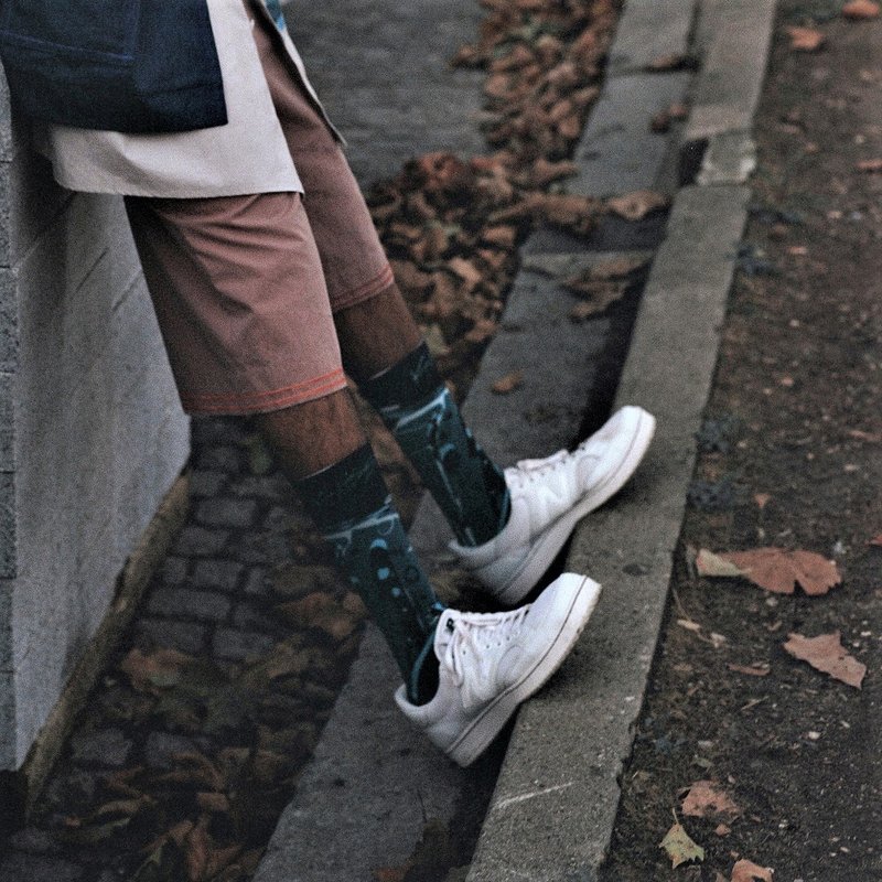 LIFEBEAT x MAO.MAO STUDIO联名印花运动袜 男女尺寸 - 袜子 - 聚酯纤维 蓝色