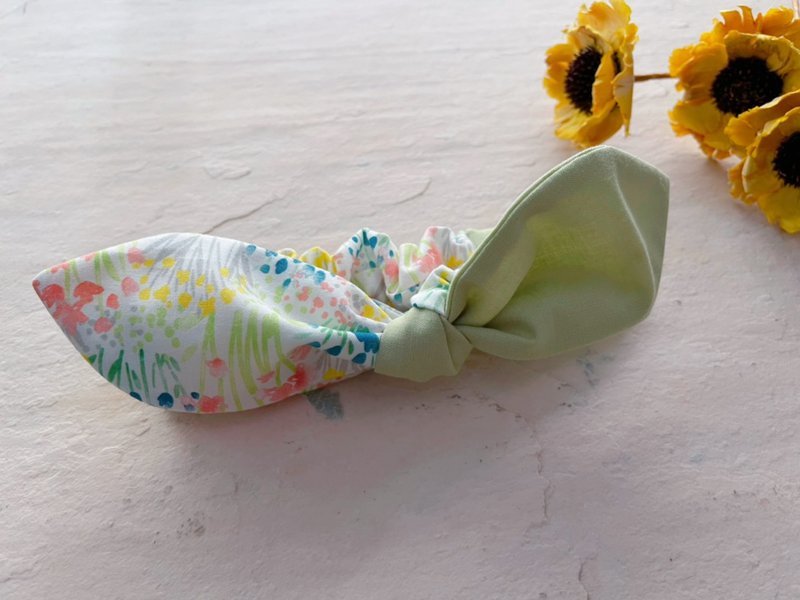 青青小女娃     手工纯棉绑带式蝴蝶结宝宝发带 - 婴儿帽/发带 - 棉．麻 多色