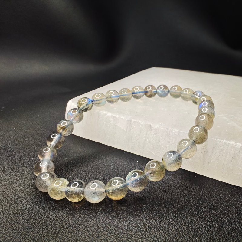 彩光 拉长石 灰月光石 7mm 手串 手链 天然水晶 水晶手链 - 手链/手环 - 水晶 