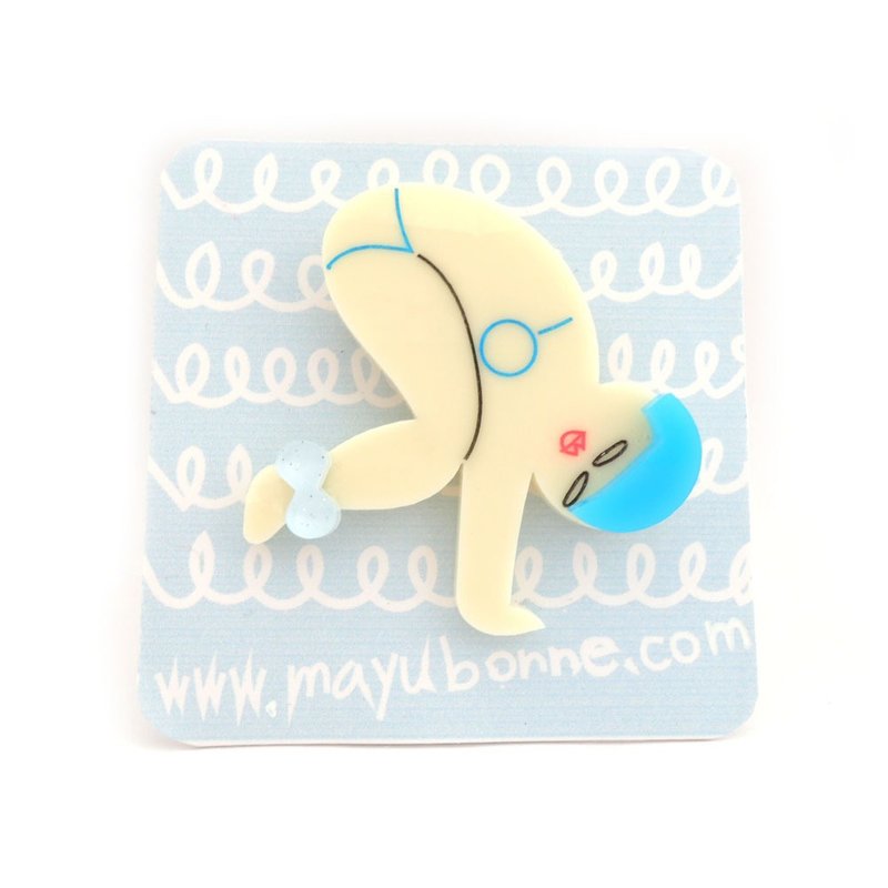 YOGA girls brooch / pin - 胸针 - 压克力 蓝色