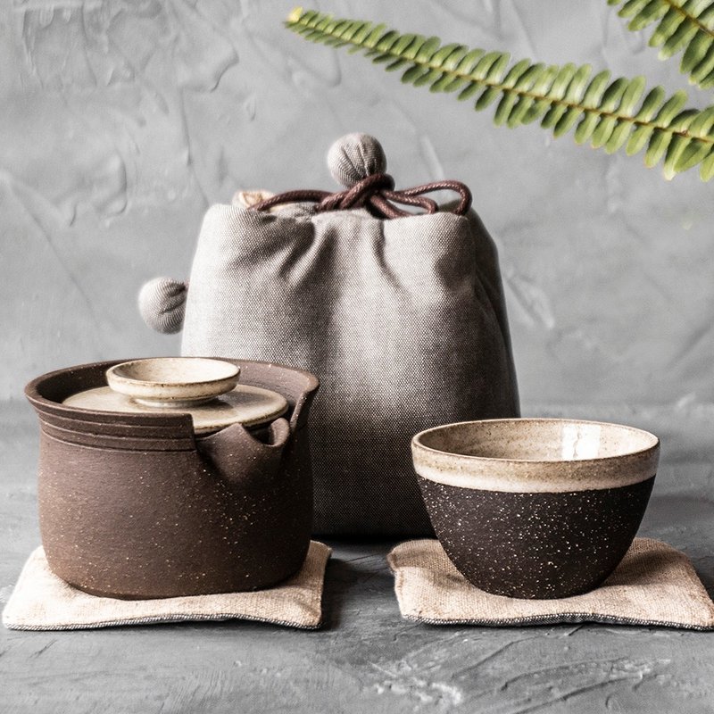 无我系列-旅行茶器组 限量绝版 - 茶具/茶杯 - 陶 咖啡色