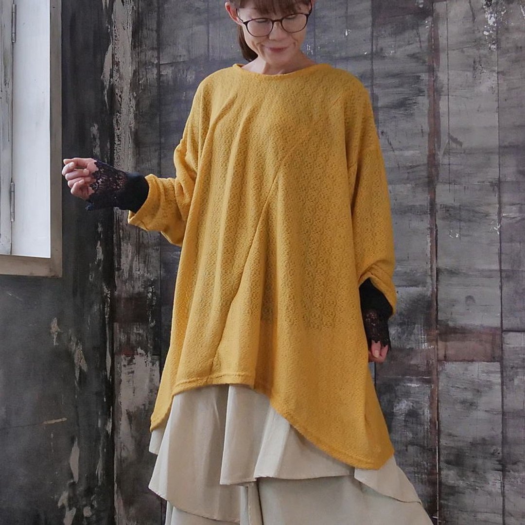 大人随性感造型必备・菱格纹・透肤针织・上衣・罩衫・d-tp525 - 女装上衣 - 棉 多色