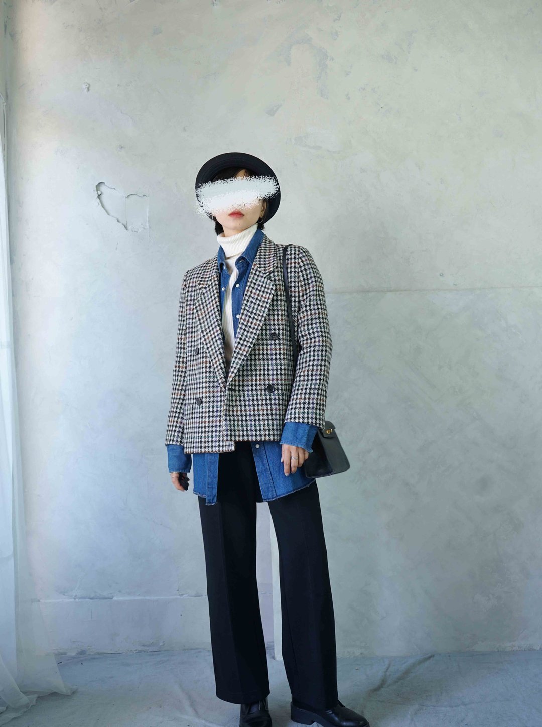 寻宝古着-经典BURBERRYS苏格兰千鸟格毛西装外套 - 女装西装外套/风衣 - 羊毛 灰色