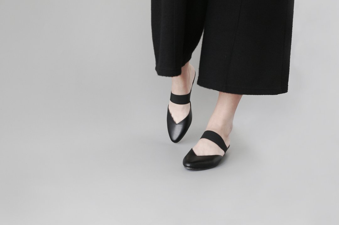 Mules V (细致黑) Black Low Heels | WL - 其他女款皮鞋 - 真皮 黑色