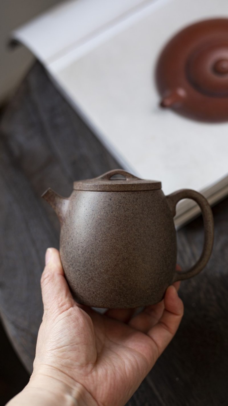 高汉瓦 特高温 380cc 原矿紫泥特高温窑变 老味十足 气孔延展 - 茶具/茶杯 - 陶 灰色