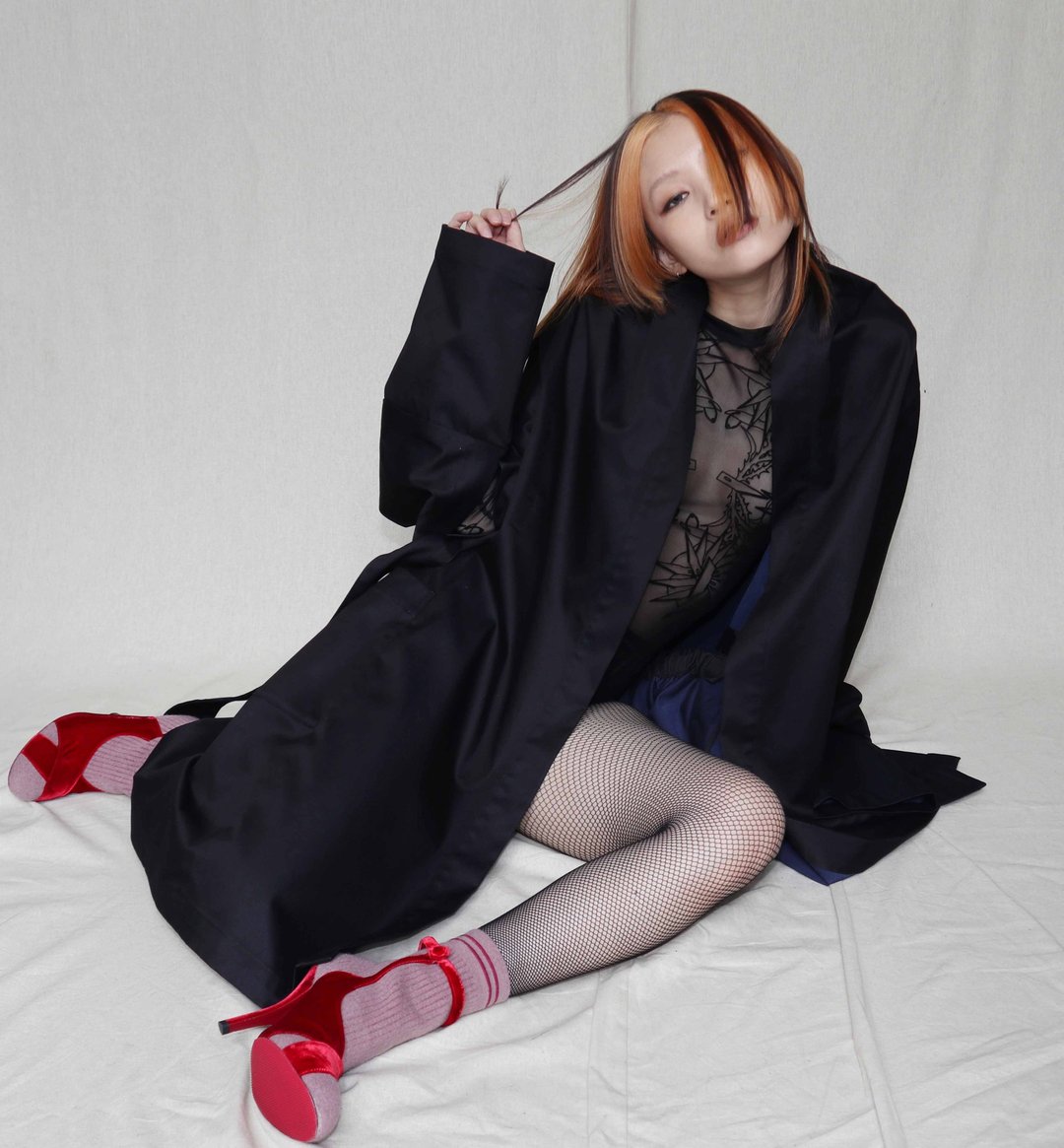 南瓜Vintage。LIMI feu 黑色 宽版 和式 和服 绑带 大衣 外套 - 女装休闲/机能外套 - 棉．麻 黑色