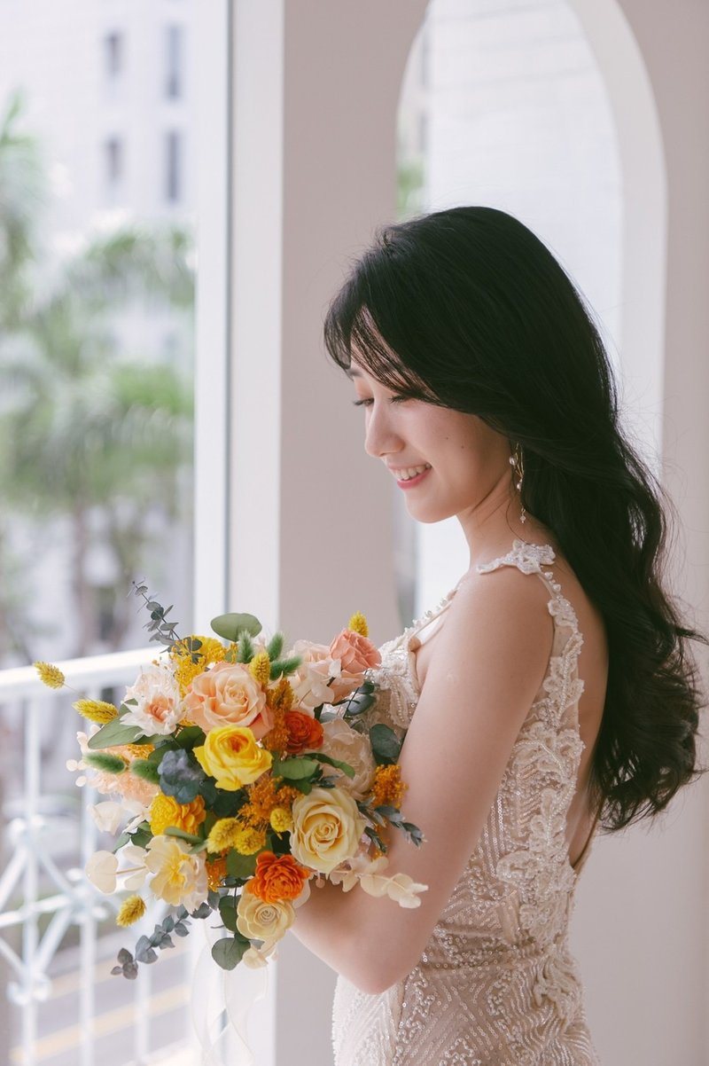 经典球型新娘捧花/ 干燥花 /永生花捧花 /不凋花捧花 /客制捧花 - 干燥花/捧花 - 植物．花 