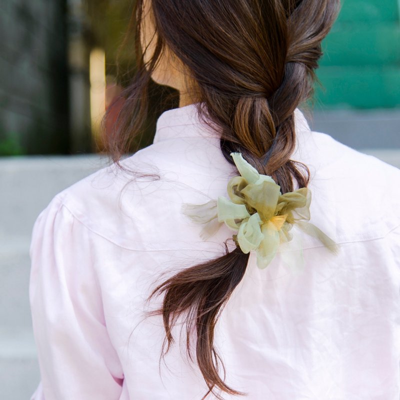 mini || 抹茶 || 彩色花漾编织发圈 || 发饰 / 细发圈 - 发饰 - 其他材质 绿色