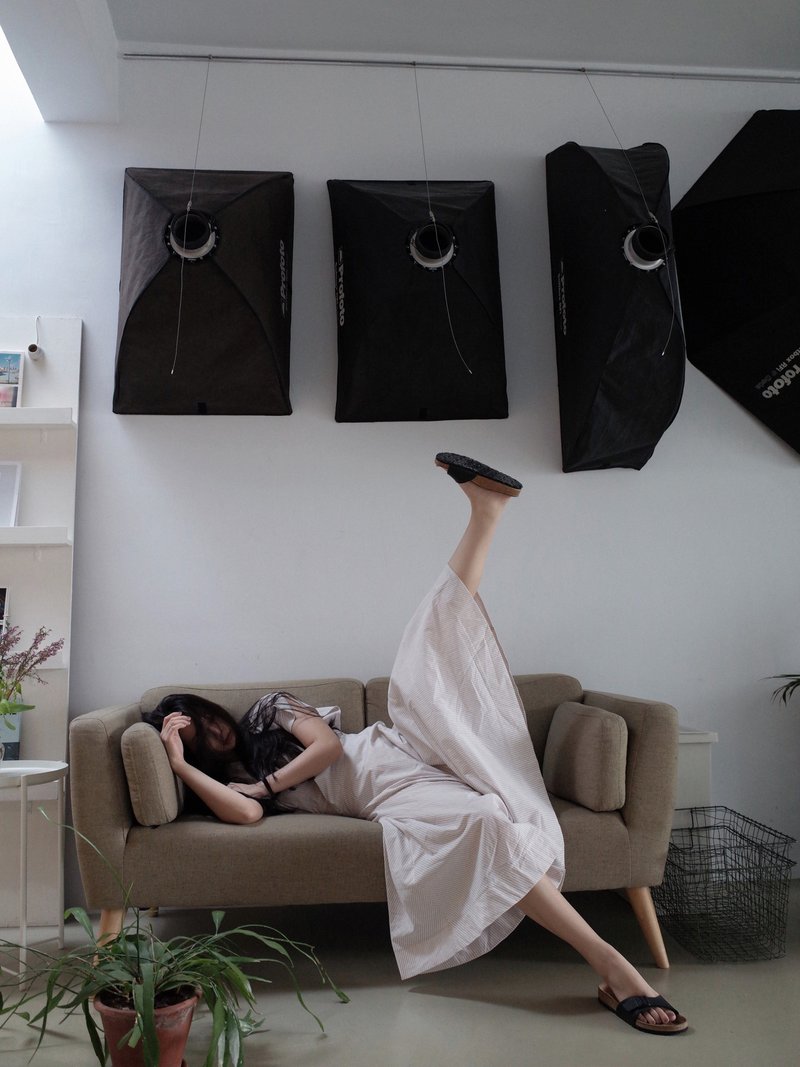 2way薄透长版罩衫洋装 - 洋装/连衣裙 - 棉．麻 白色