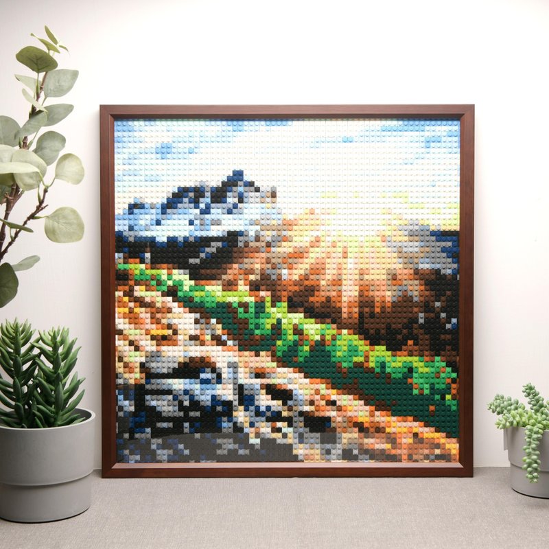【定制 • 纪念】大型尺寸积木挂画 50cm 退休 设计 - 海报/装饰画/版画 - 塑料 金色