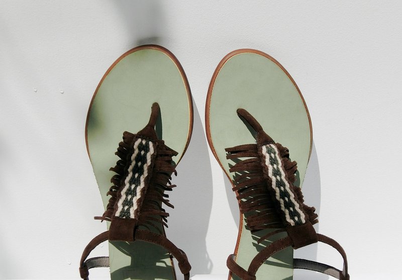 画儿#8069||秋日夹脚凉鞋  草原神鹿 || - 男女凉鞋 - 聚酯纤维 咖啡色