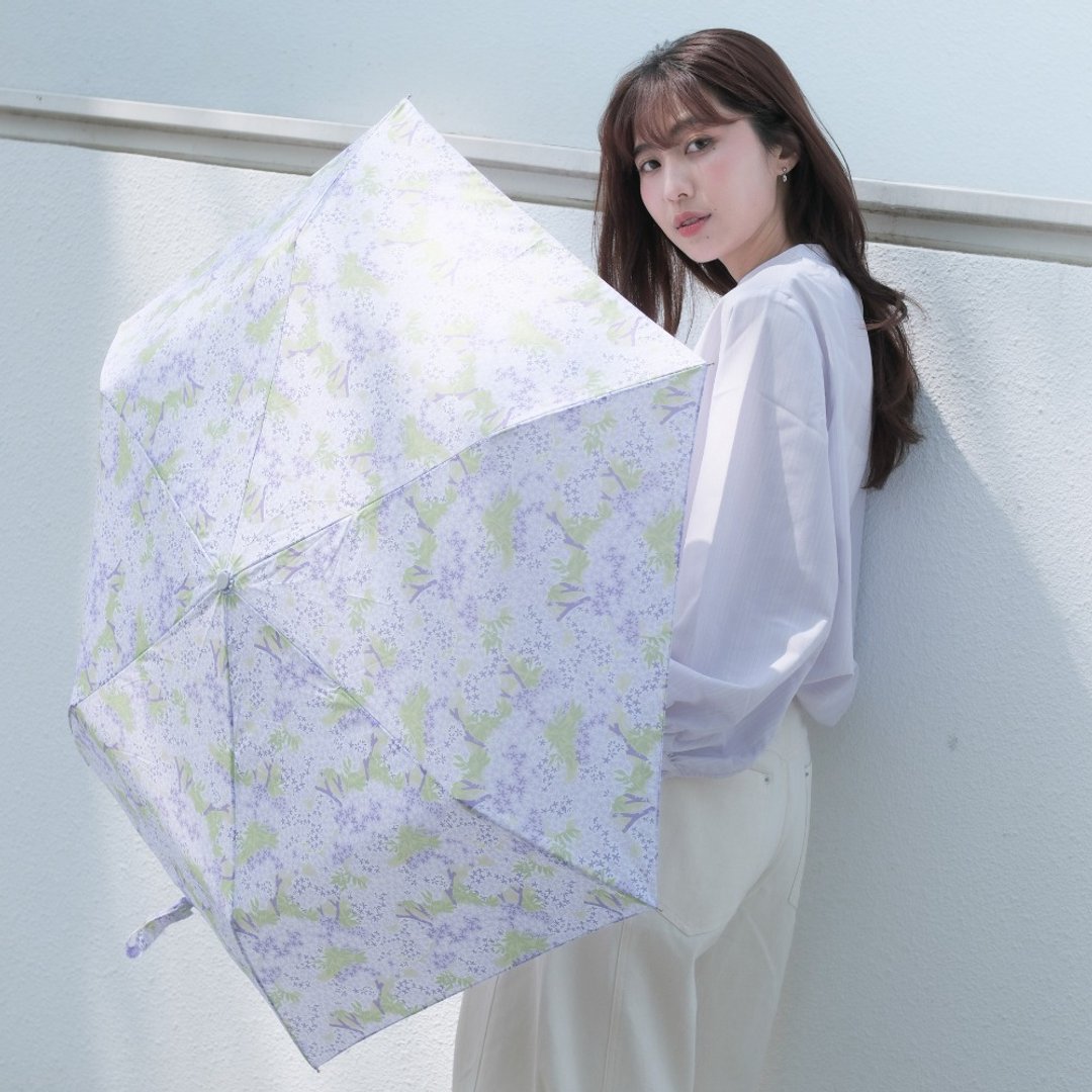 钛轻超轻量自动伞/印花乐 x OMBRA/台湾原生树/苦楝 - 雨伞/雨衣 - 防水材质 紫色