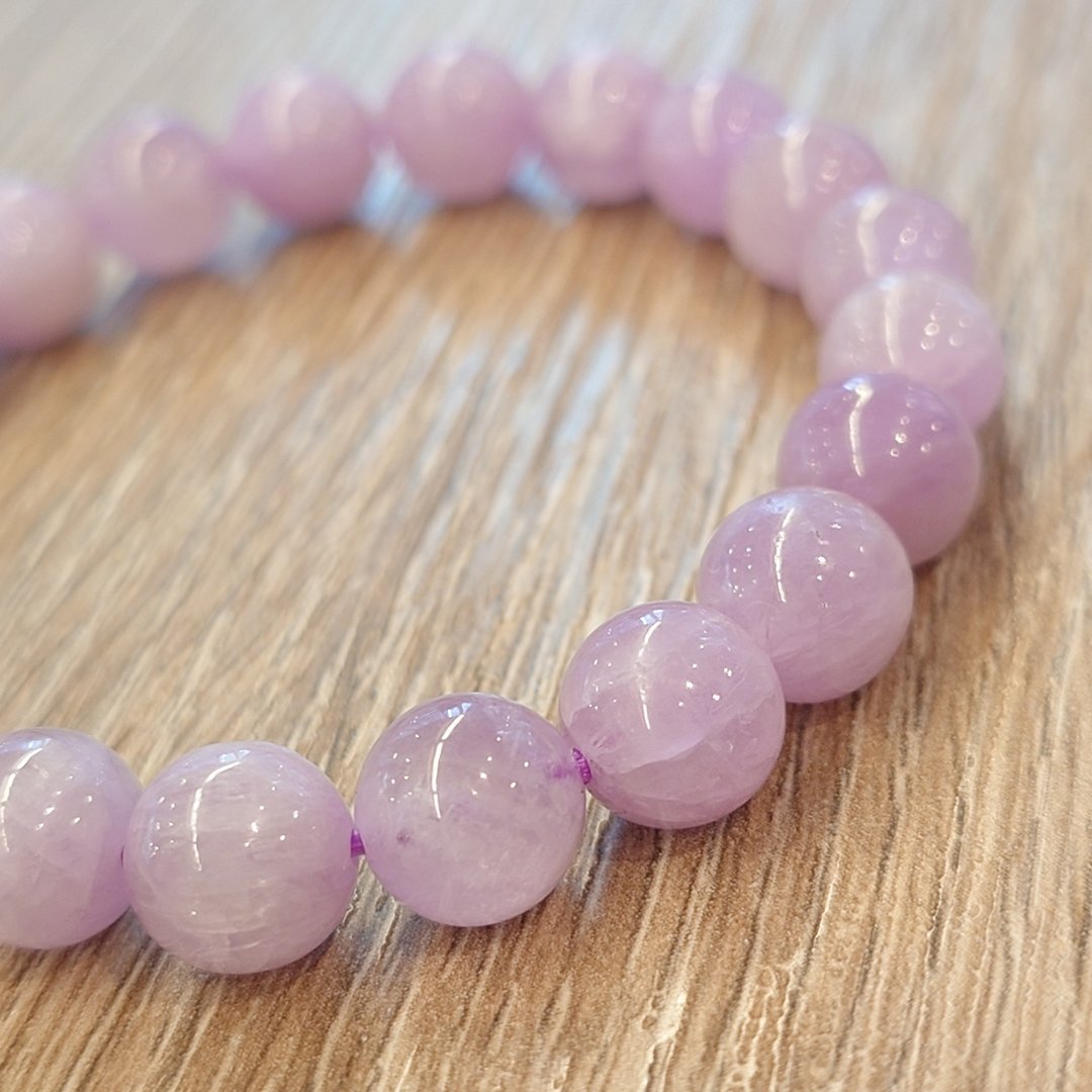 水晶手串 - 紫锂辉 (Kunzite) - 手链/手环 - 水晶 粉红色