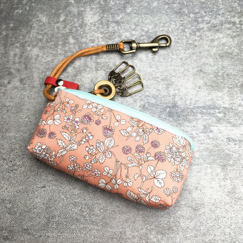 拉链钥匙包 (本草纲目 - 粉) 接单生产* - 钥匙链/钥匙包 - 棉．麻 粉红色