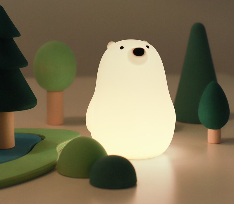 小白熊伴眠灯 BEAR NIGHT LAMP - 灯具/灯饰 - 硅胶 白色
