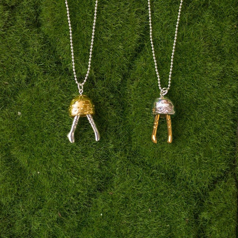 925纯银镀金菇菇项链 - 项链 - 其他金属 橘色