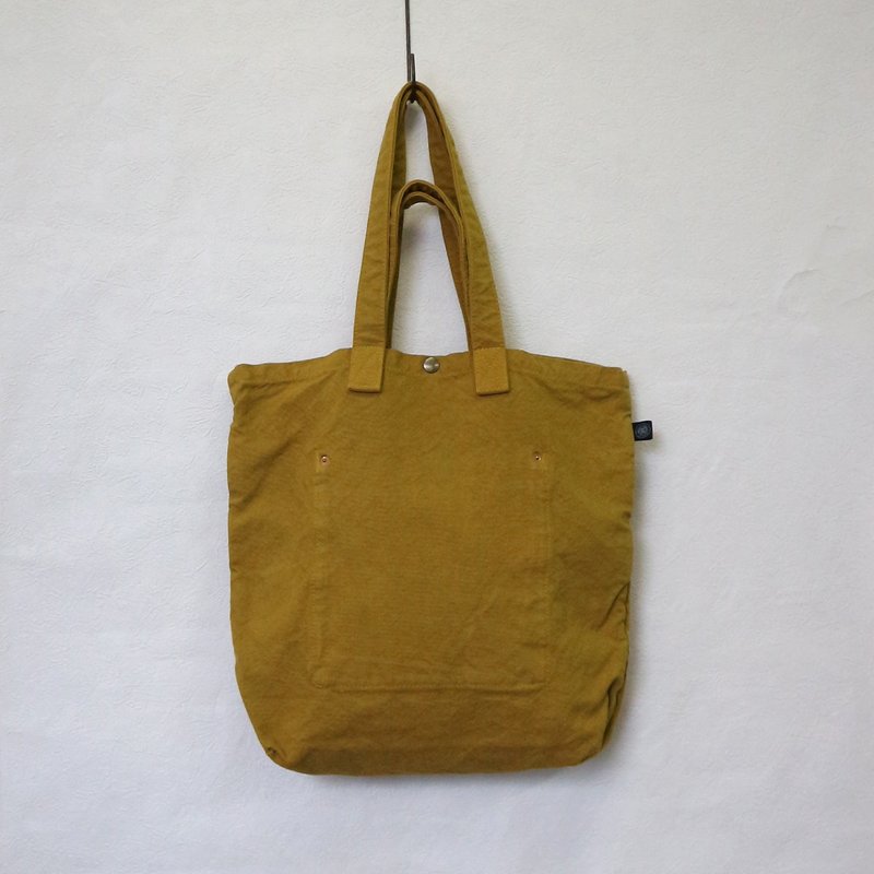 NEW 手提袋 L [芥末] (VC-2) - 手提包/手提袋 - 棉．麻 橘色