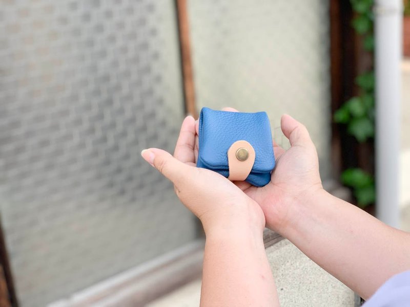 CORONT A refreshing blue colon pack coin case that makes you feel refreshed CPC-TTW - 零钱包 - 真皮 蓝色