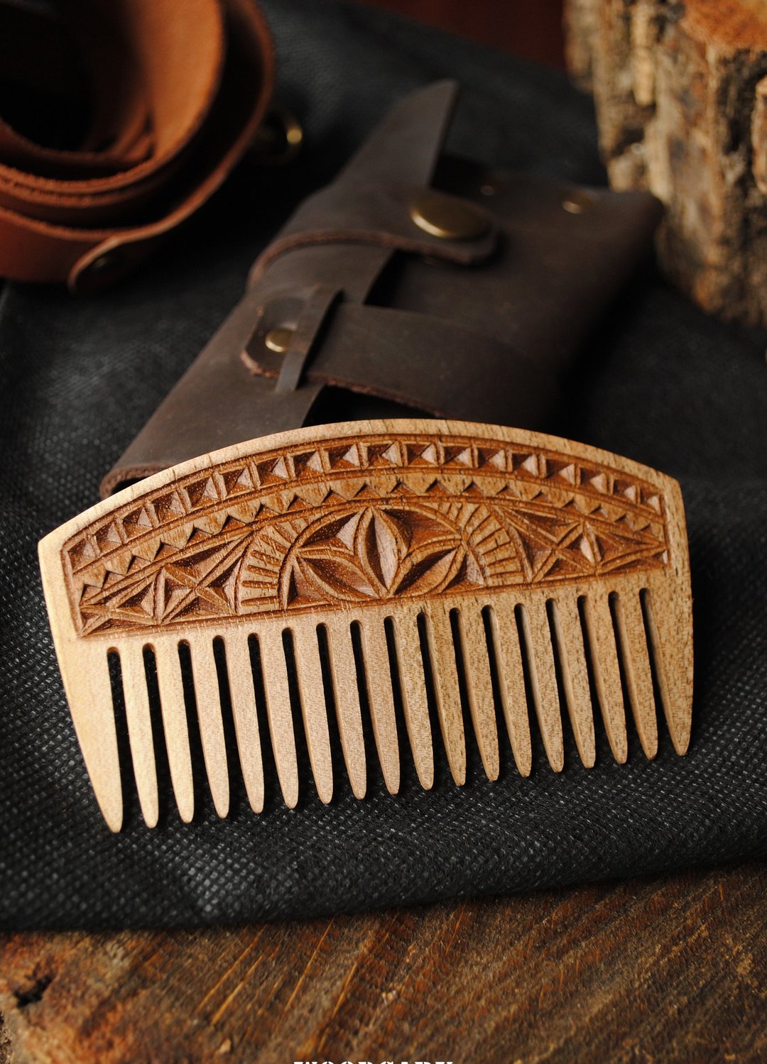 Personalized hair comb,Gift for him,Beard comb,Gift for husband,Men accessories - 发饰 - 木头 