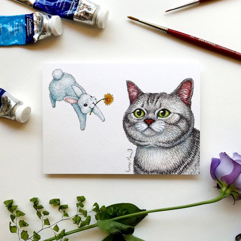 【猫疯子】明信片(34) - 卡片/明信片 - 纸 多色