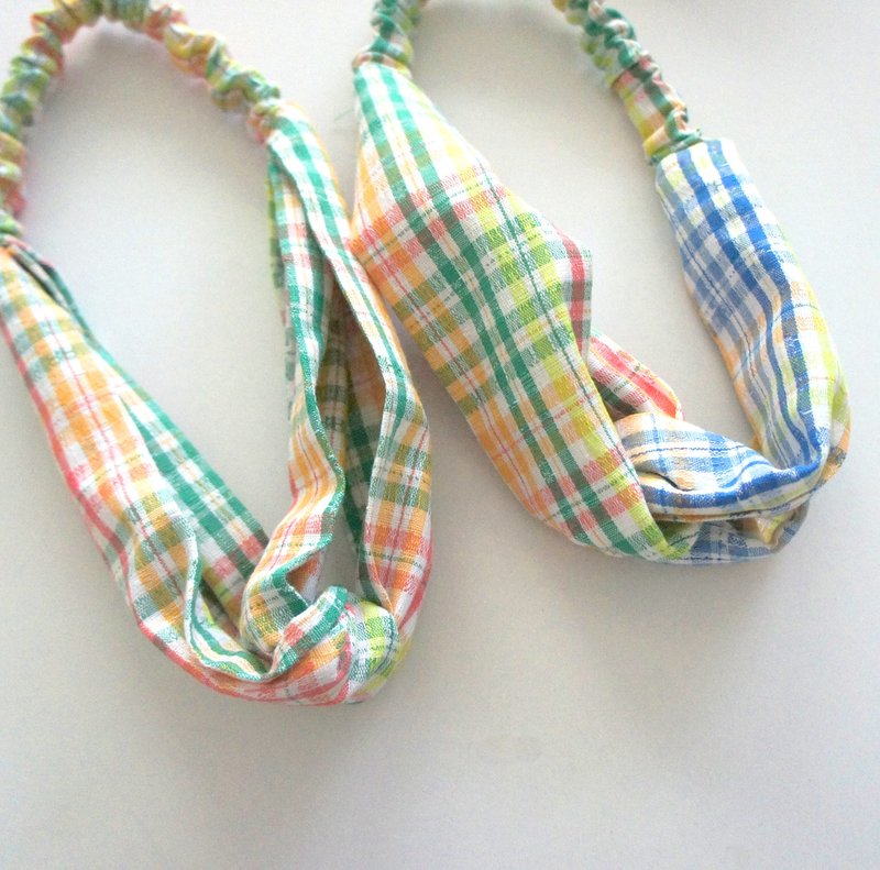 YInke夏日发带 单色彩条纹棉麻 / 色彩条纹棉麻 - 发饰 - 棉．麻 粉红色