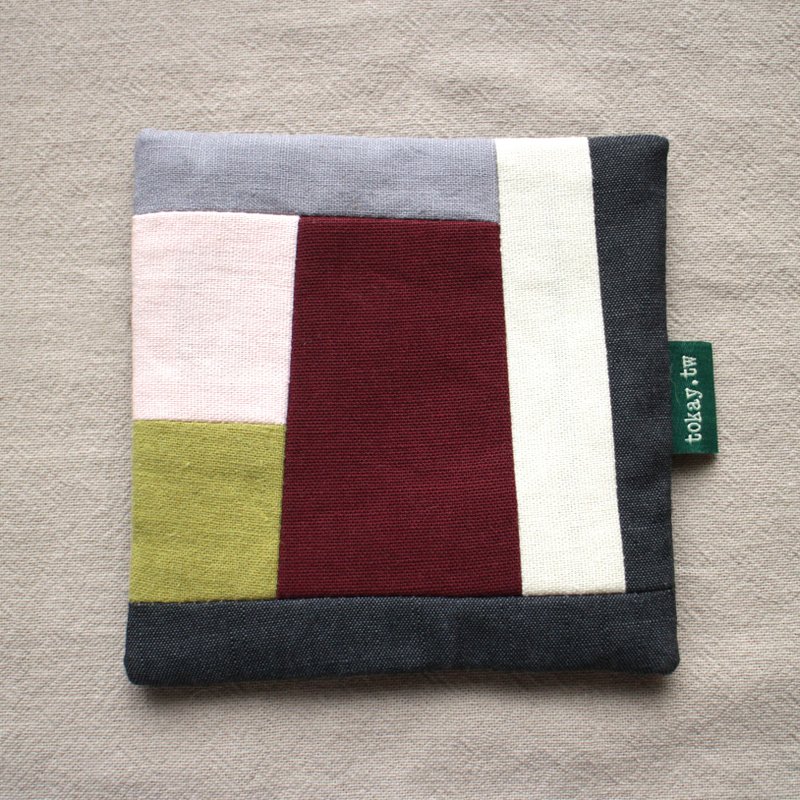 拼布杯垫 144 - 杯垫 - 棉．麻 蓝色