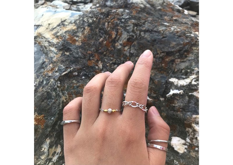 无限波光纯银链戒 - 戒指 - 纯银 银色